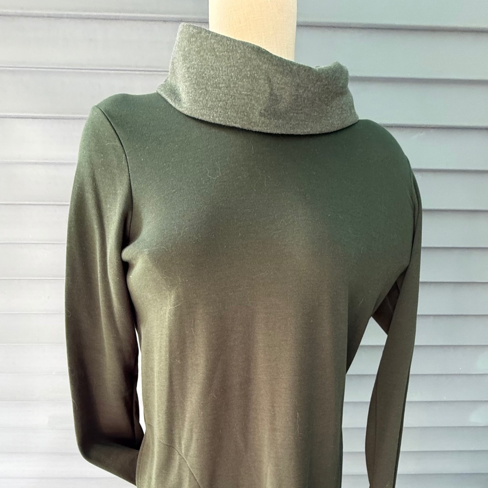 J Jill Spruce Green Colorblock Cowl Neck Tunic